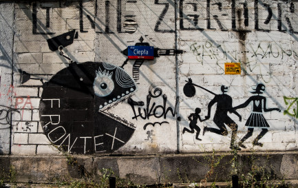 Graffiti anti Frontex sur un mur en Pologne / ©Flickr/Jeremy Brooks