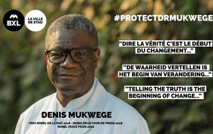 Affiche pour la campagne #ProtectDrMukwege / ©Ville de Bruxelles