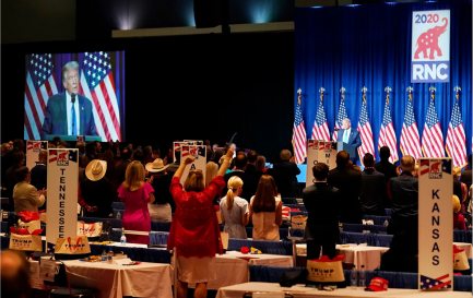 Donald Trump pendant le premier jour de la convention républicaine / @AP Photo/Chris Carlson