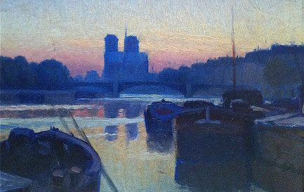 Notre-Dame au crépuscule, tableau de Charles Guilloux, ~1898 / ©Wikimedia Commons