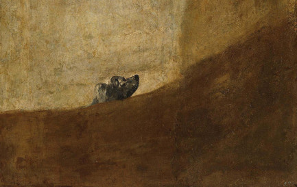 Le chien , peinture réalisée par Francisco de Goya directement sur les murs de sa maison entre 1819 et 1823. / Francisco de Goya / Musée Prado