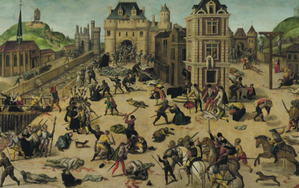 François Dubois, Le Massacre de la Saint-Barthélemy, vers 1572 – 1584. Huile sur bois, 93,5 x 154,1 cm. Musée cantonal des beaux-arts de Lausanne. Don de la Municipalité de Lausanne, 1862. / © MCBA