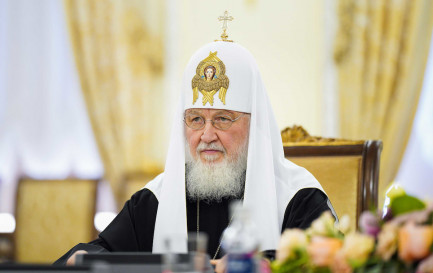 Le patriarche Cyrille lors de la visite d&#039;une délégation de la COE le 17 mai 2023 à Moscou. / ©World Council of Churches / Russian Orthodox Church