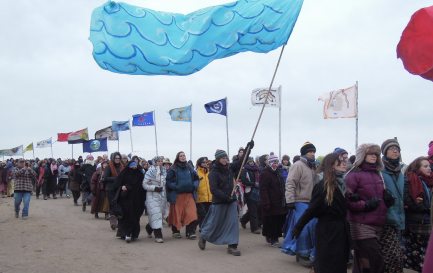 Photo d'une marche de solidarité avec les populations indigènes au Canada prise par une membre de Christian Peacemaker Teams