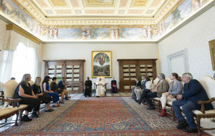La délégation oecuménique d&#039;aumôniers vaudois s&#039;entretient avec le pape François / © Vatican Media