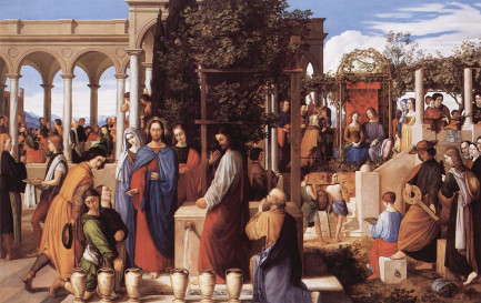 Les Noces de Cana / Huile sur toire de Julius Schnorr von Carolsfeld, 1819