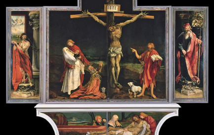 Matthias Grünewald, Partie du Retable d&#039;Issenheim v. 1512-1516, huile sur bois, Musée Unterlinden, Colmar (wikipedia) / Matthias Grünewald, Partie du Retable d&#039;Issenheim v. 1512-1516 (wikipedia)