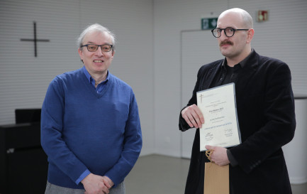 Maurice Page et Lucas Vuilleumier, journalistes / © Bernard Hallet/cath.ch