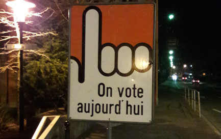 Panneau annonçant une votation